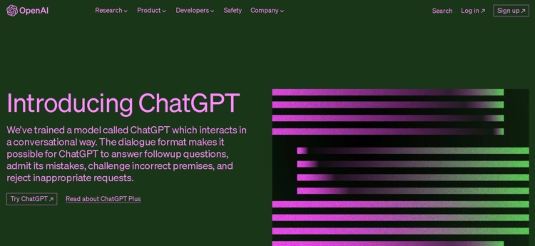 ChatGPT  webpage