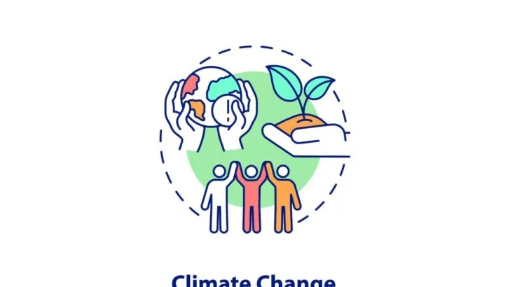 A logo concept of climate change mitigation