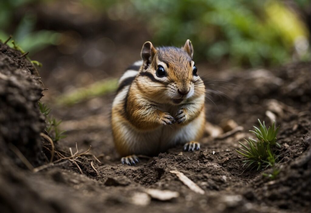 Chipmunk up close shot