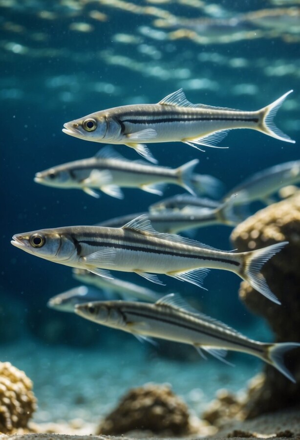 School of needlefish