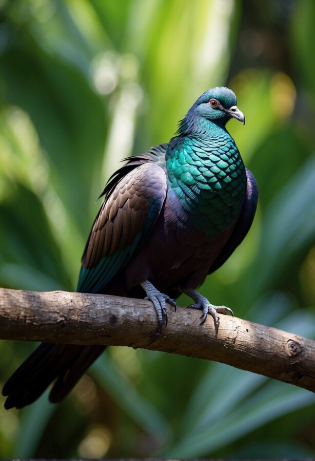 Nicobar Pigeon on a tree