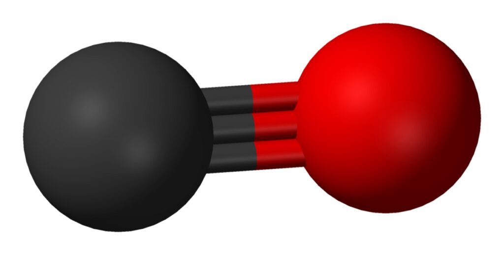 Carbon monoxide molecule illustration