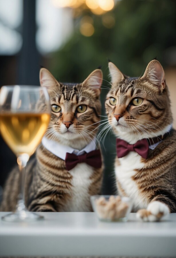 elegant cats with bow ties