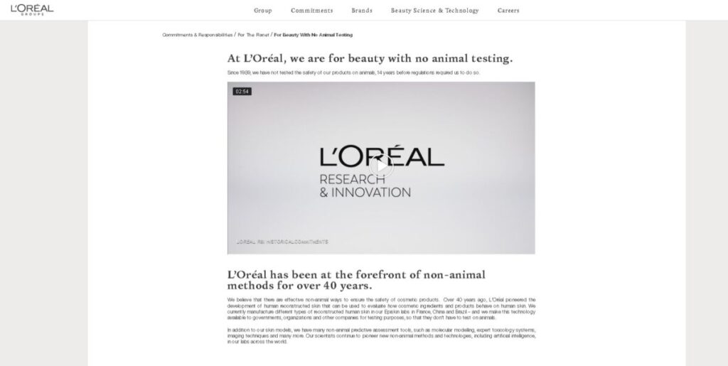 L'Oreal Cruelty Free Policy