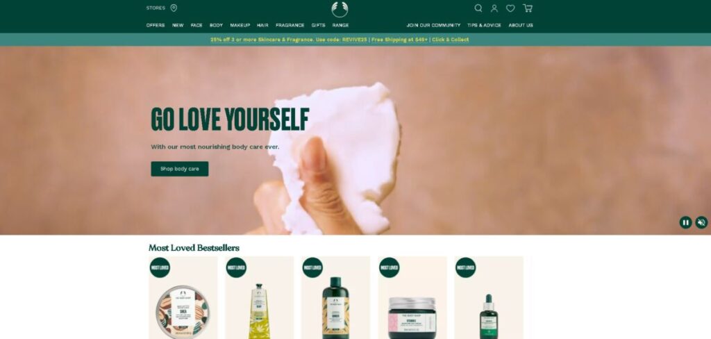 The Body Shop Landing Page